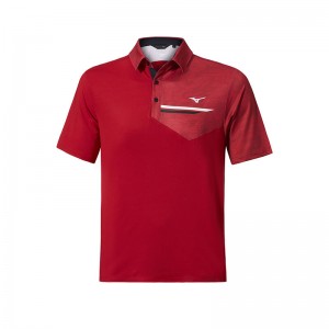 Red Men's Mizuno QD Hazard Bloc Polo | XIF592401