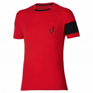 Red Women's Mizuno Sergio Ramos Casual Tee T Shirts | NOQ496521