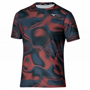 Red / Black Men's Mizuno Core Graphic Tee T Shirts | IDA463098