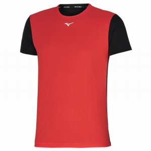 Red / Black Men's Mizuno Dryaeroflow Tee T Shirts | EIV870153