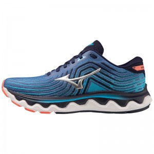 Silver Men's Mizuno Wave Horizon 6 Running Shoes | XDY247019