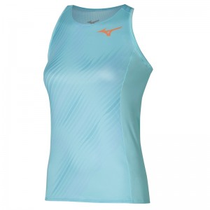 Turquoise Women's Mizuno Printed Tanks | CIT812476