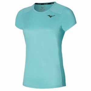 Turquoise Women's Mizuno Two Loop 88 Tee T Shirts | CGD867234