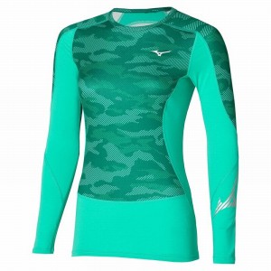 Turquoise Women's Mizuno Virtual Body G3 Crew Tops | KRZ102984