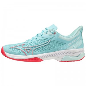 Turquoise / Coral / White Women's Mizuno Wave Exceed Tour 5 AC Tennis Shoes | LTK921074