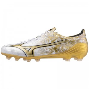 White Gold Men's Mizuno Alpha Elite Football Boots | FOH278654