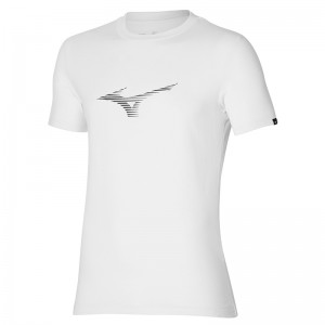 White Men's Mizuno Athletics RB Tee T Shirts | ZUW041627