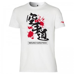 White Men's Mizuno Karate Tee Jr T Shirts | BRL274308