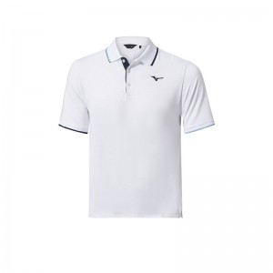 White Men's Mizuno QD Comp Plus Polo | DSI603572