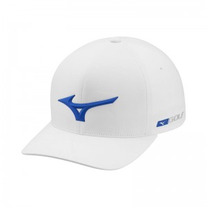 White Men's Mizuno Tour Delta Cap Caps | XNI372805