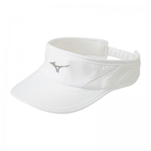 White Women's Mizuno Drylite Visor Hats | PEK341256