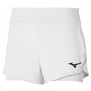 White Women's Mizuno Flex Shorts | REK560714