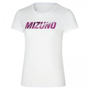 White Women's Mizuno Graphic Tee T Shirts | YVG618349