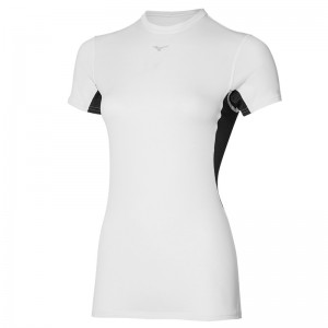 White Women's Mizuno Mid Weight-l Tee T Shirts | KYF327659