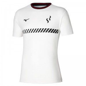 White Women's Mizuno Sergio Ramos Training Tee T Shirts | CGI075236