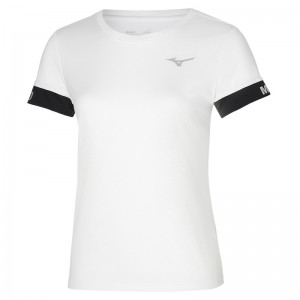 White Women's Mizuno Tee T Shirts | EMU308629