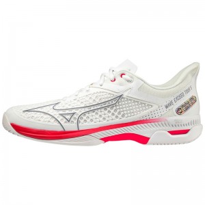 White Women's Mizuno Wave Exceed Tour 5 CC Tennis Shoes | URX187359