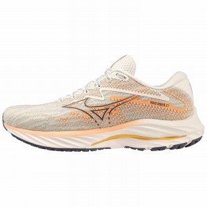 White Women's Mizuno Wave Rider 27 Running Shoes | THG509187