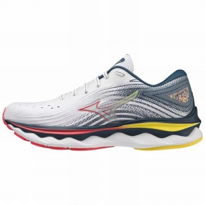 White Women's Mizuno Wave Sky 6 Running Shoes | LMY984623