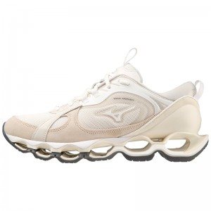 White / Beige Women's Mizuno Wave Prophecy Beta 2 Sneakers | KBZ954630