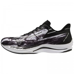 White / Black Men's Mizuno Wave Rebellion Sonic Running Shoes | JEN872354