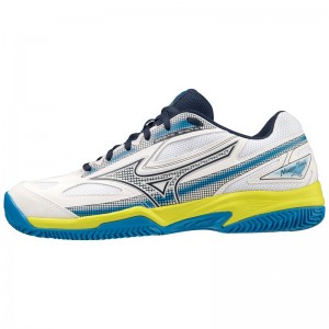 White / Blue Men's Mizuno Break Shot 4 CC Tennis Shoes | BDM069321