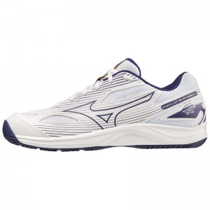 White / Gold Men's Mizuno Cyclone Speed 4 Volleyball Shoes | QFO463178