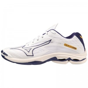 White / Gold Men's Mizuno Wave Lightning Z7 Volleyball Shoes | JTN521740