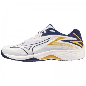 White / Gold Women's Mizuno Thunder Blade Z Volleyball Shoes | WFN917305