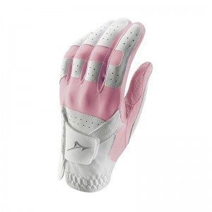 White / Pink Women's Mizuno Stretch Glove Ladies Left Hand Gloves | PYQ850724