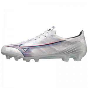 White / Red Men's Mizuno Alpha Japan Football Boots | YQL509216