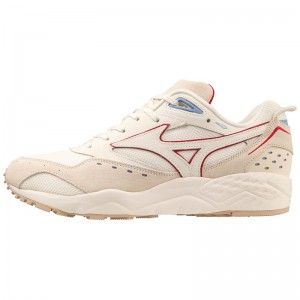 White / Red Men's Mizuno Contender Sneakers | KDC732419