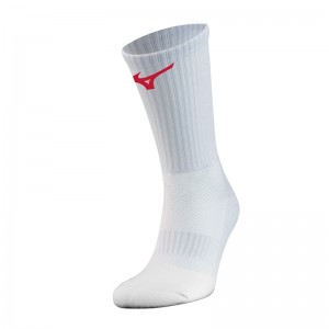 White / Red Women's Mizuno Handball Pair Socks | SAT671820