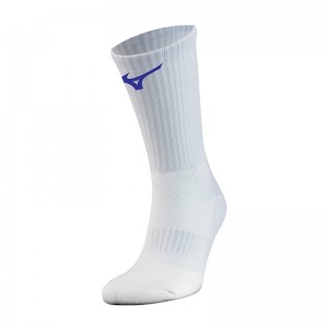 White / Royal Women's Mizuno Handball Pair Socks | DAK873402