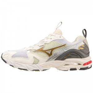 White / Silver Men's Mizuno Wave Rider 10 Sneakers | FNI570436