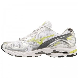 White / Silver Men's Mizuno Wave Rider 10 Sneakers | HUT049287