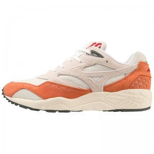 White / White / Orange Men's Mizuno Contender Sneakers | HNA079418