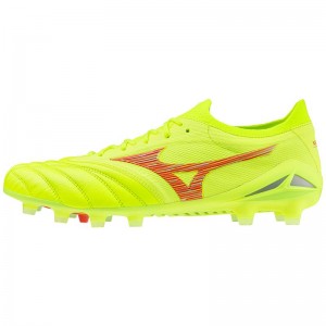 Yellow / Coral Men's Mizuno Morelia Neo IV Beta Japan Football Boots | DKW948532