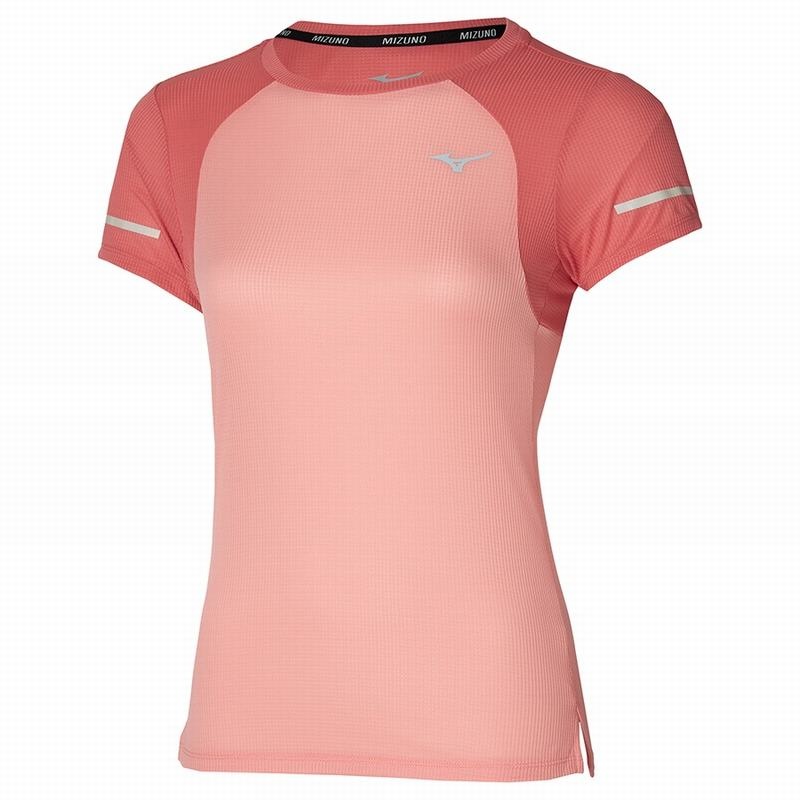 Apricot Pink Women\'s Mizuno Dryaeroflow Tee T Shirts | EVX152836