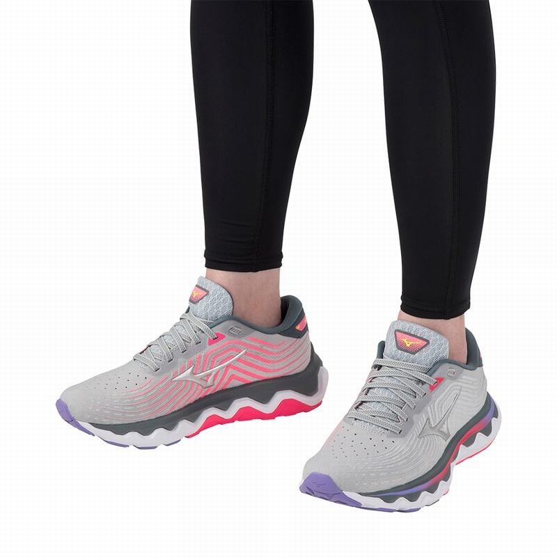 Beige Pink Women's Mizuno Wave Horizon 6 Running Shoes | LTQ197432