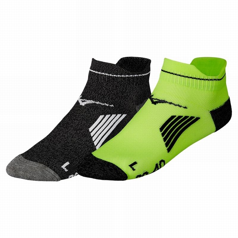 Black Green Men\'s Mizuno Active Training Mid 2P Socks | SUO179628