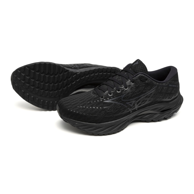 Black Grey Men's Mizuno Wave Inspire 20 Running Shoes | QVF139205