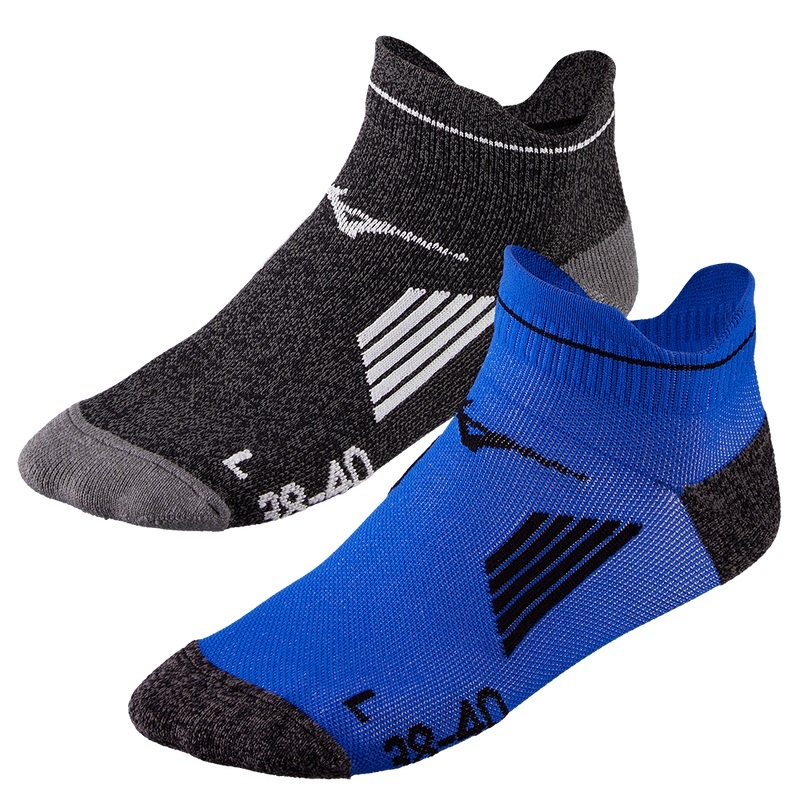 Black Men\'s Mizuno Active Training Mid 2P Socks | IWM239481