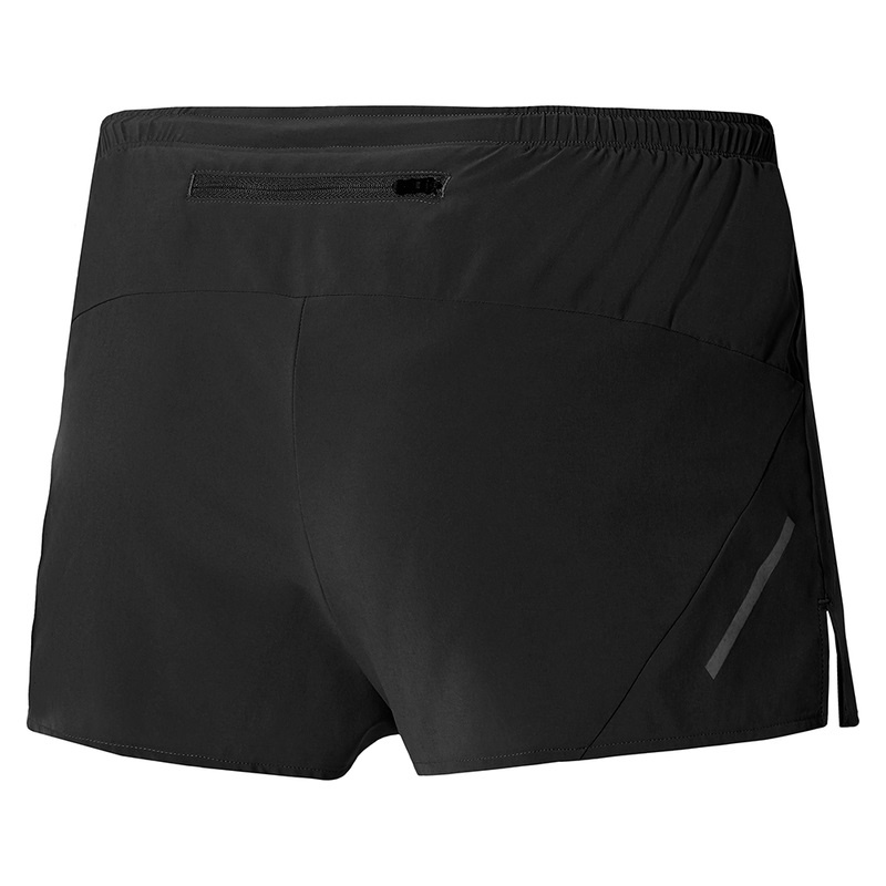 Black Men's Mizuno Aero Split 1.5 Shorts | BDO847235