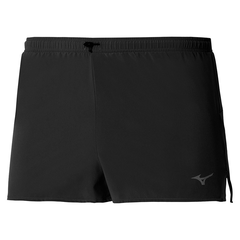 Black Men\'s Mizuno Aero Split 1.5 Shorts | BDO847235