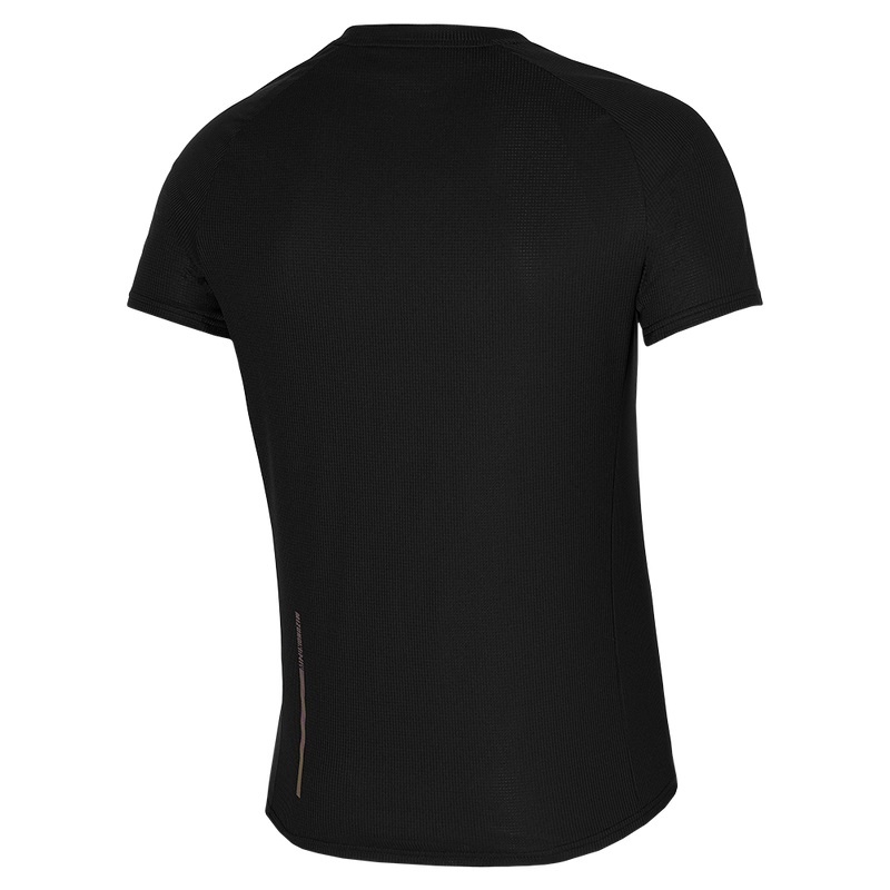 Black Men's Mizuno Aero Tee T Shirts | BOZ358470