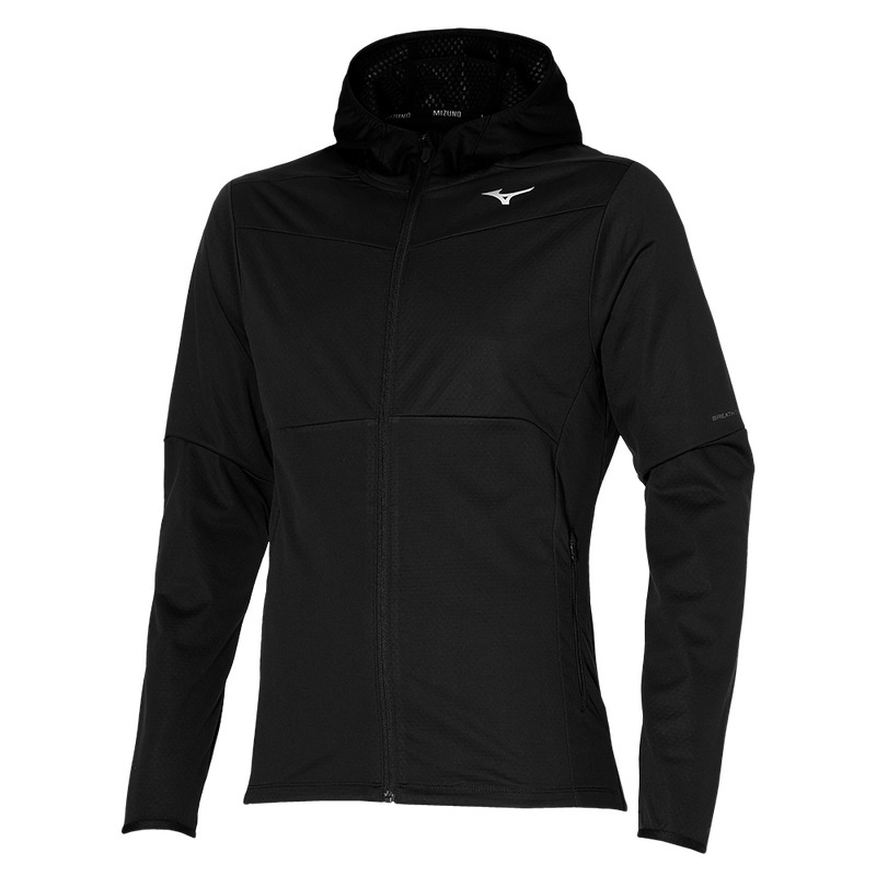 Black Men\'s Mizuno Breath Thermo Jackets | EFU926835