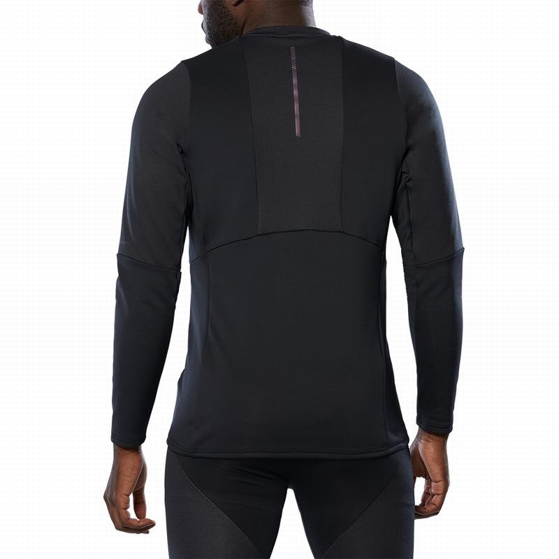 Black Men's Mizuno Breath Thermo Long Sleeve Tops | OAS276984