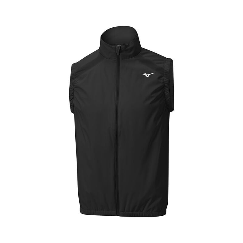 Black Men\'s Mizuno Breath Thermo Move Tech Gilet Jackets | IOT503496