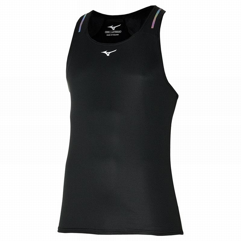 Black Men\'s Mizuno Dryaeroflow Tanks | PDL185037